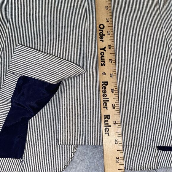 Banana Republic Blazer Jacket Women’s 4 Navy White Pinstripe Career Work 23” - Picture 13 of 16